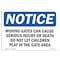 Signmission OSHA Notice Sign, 12" Height, Rigid Plastic, Moving Gate Can Cause Serious Injury Or Sign, Landscape OS-NS-P-1218-L-14260 - alternate 1